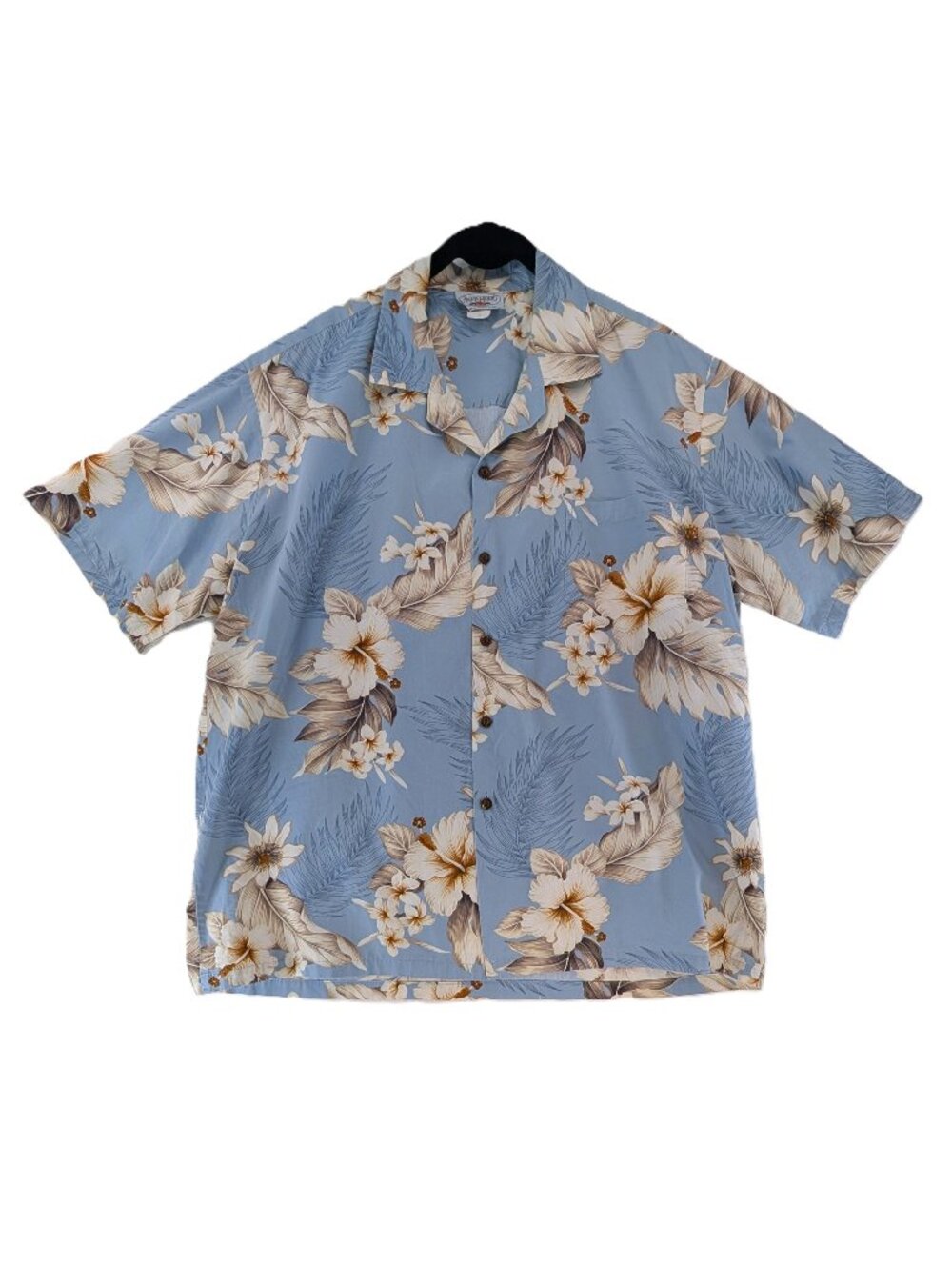 Pacific Legend Hawaiian Camp Shirt Mens Sz XL Cabana VTG Hawaii USA Blue Cotton